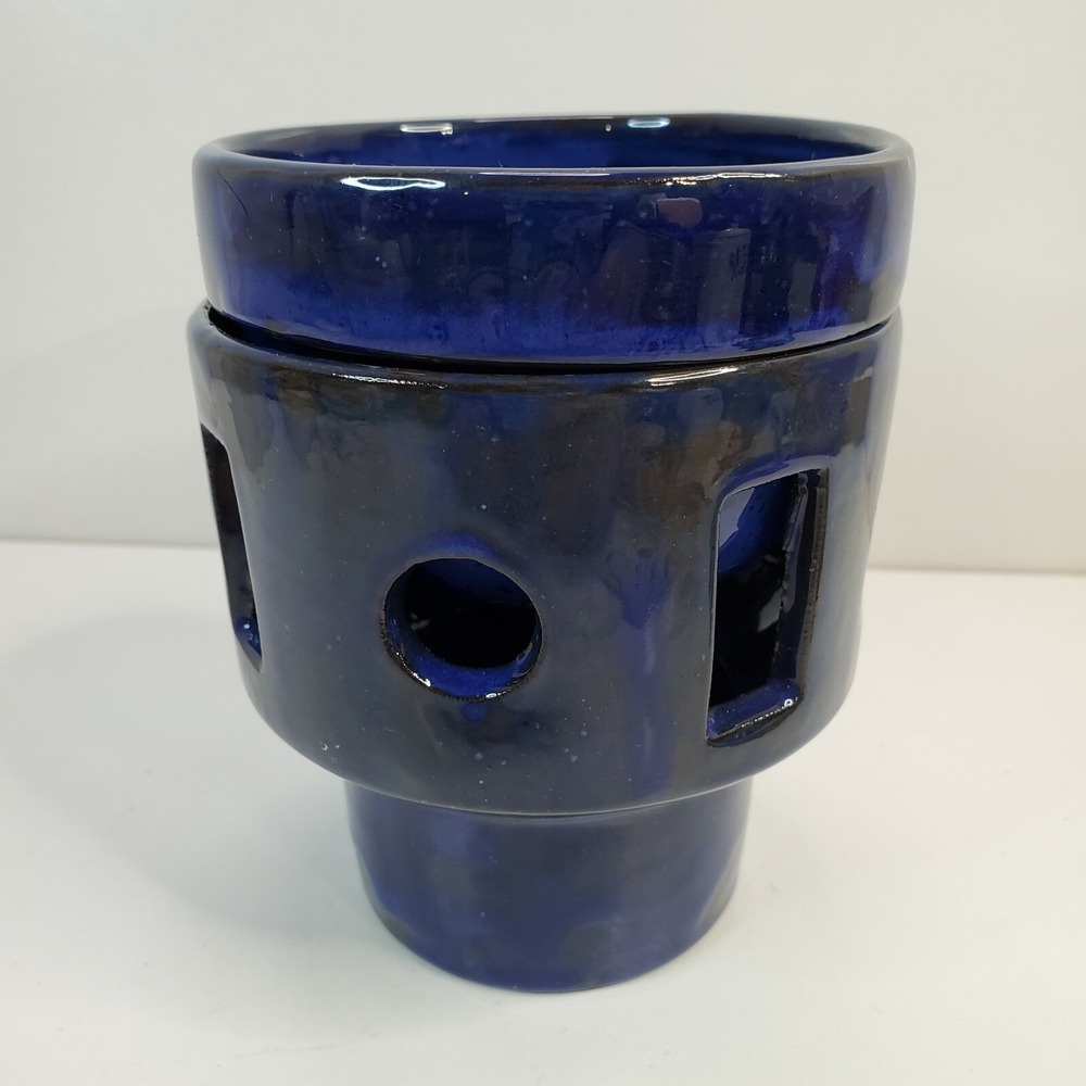 Potters Pottenbakkerij Blue Pottery Candle Wax Melt Holder Pot Bowl Art Pottery